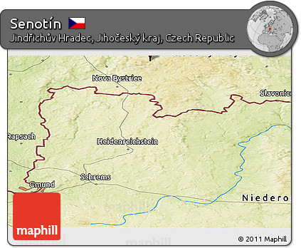 Physical Panoramic Map of Senotín