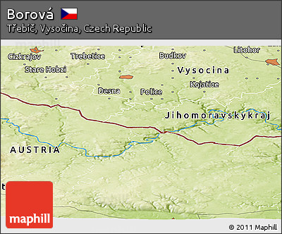 Physical Panoramic Map of Borová