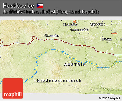 Physical Panoramic Map of Hostkovice