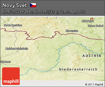 Physical Panoramic Map of Nový Svět