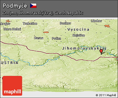 Physical Panoramic Map of Podmyče