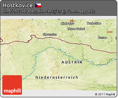 Physical Panoramic Map of Hostkovice