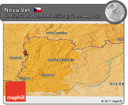 Political Panoramic Map of Nová Ves