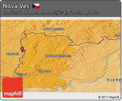 Political Panoramic Map of Nová Ves