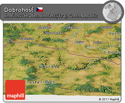 Satellite Panoramic Map of Dobrohošť