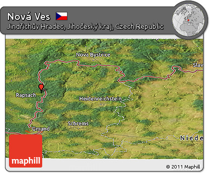Satellite Panoramic Map of Nová Ves