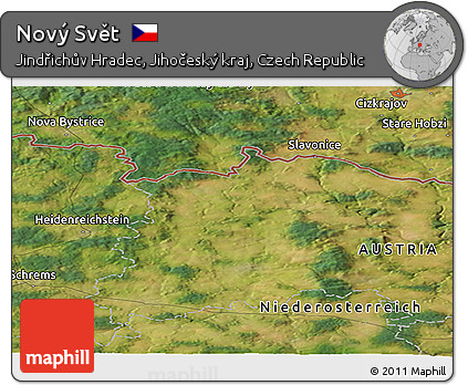 Satellite Panoramic Map of Nový Svět