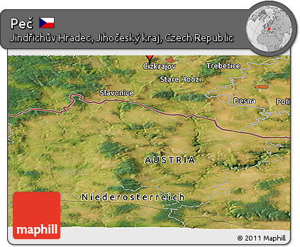 Satellite Panoramic Map of Peč