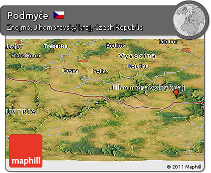 Satellite Panoramic Map of Podmyče