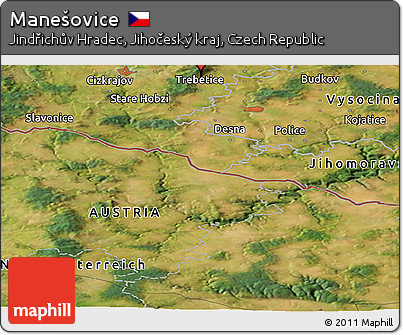 Satellite Panoramic Map of Manešovice