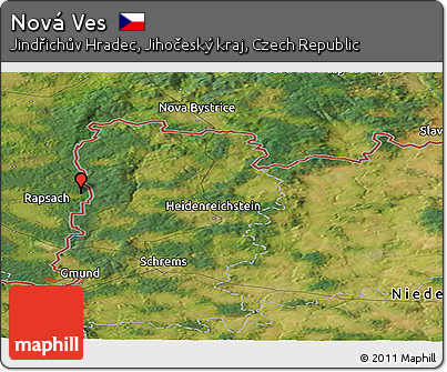 Satellite Panoramic Map of Nová Ves