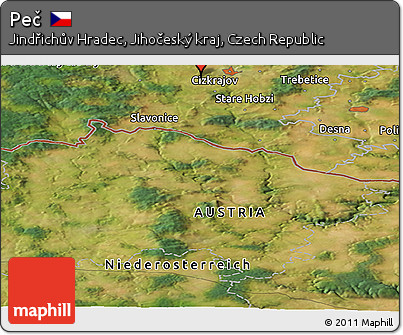 Satellite Panoramic Map of Peč