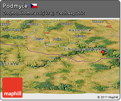 Satellite Panoramic Map of Podmyče