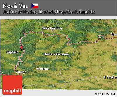 Satellite Panoramic Map of Nová Ves