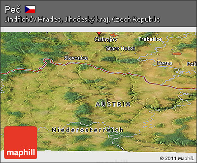 Satellite Panoramic Map of Peč