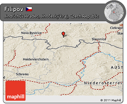Shaded Relief Panoramic Map of Filipov