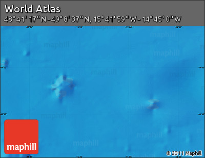 Physical Map of the Area around 48° 54' 57" N, 15° 13' 29" W