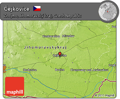 Physical 3D Map of Čejkovice