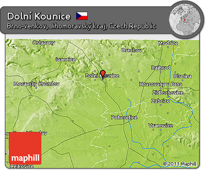 Physical 3D Map of Dolní Kounice