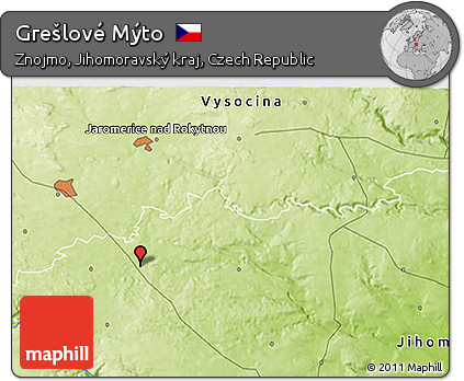 Physical 3D Map of Grešlové Mýto