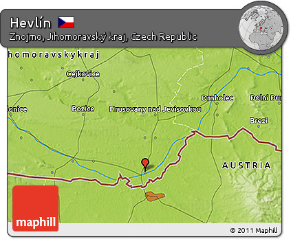 Physical 3D Map of Hevlín
