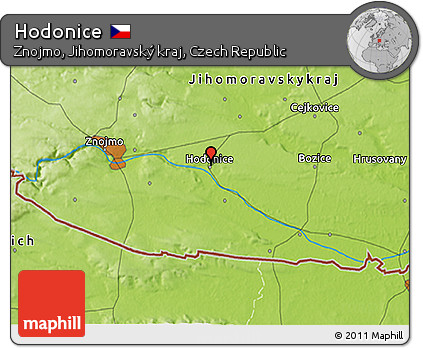 Physical 3D Map of Hodonice