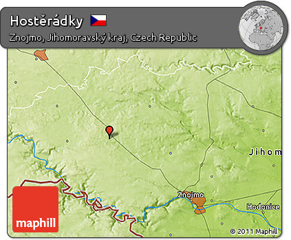 Physical 3D Map of Hostěrádky