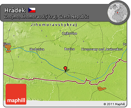 Physical 3D Map of Hrádek