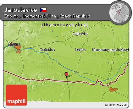 Physical 3D Map of Jaroslavice