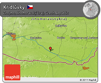 Physical 3D Map of Křídlŭvky