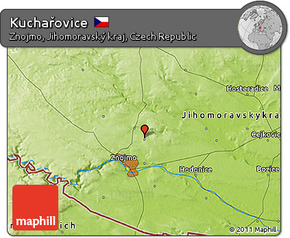 Physical 3D Map of Kuchařovice