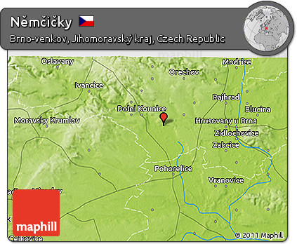 Physical 3D Map of Němčičky