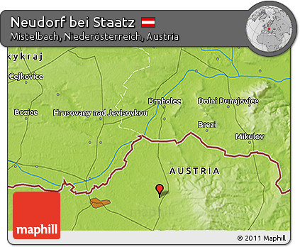 Physical 3D Map of Neudorf Bei Staatz
