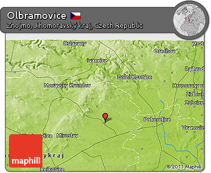 Physical 3D Map of Olbramovice