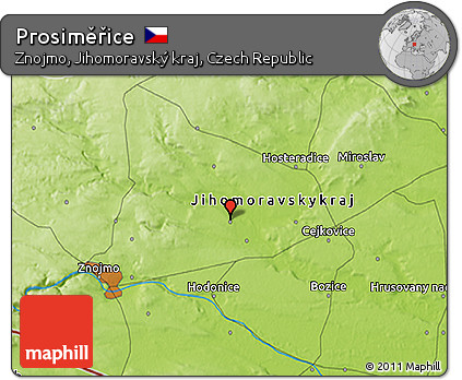 Physical 3D Map of Prosiměřice