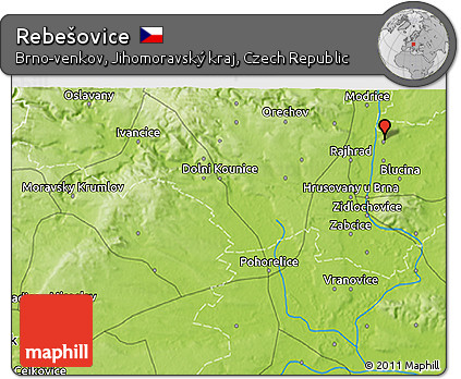 Physical 3D Map of Rebešovice