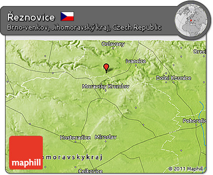 Physical 3D Map of Řeznovice