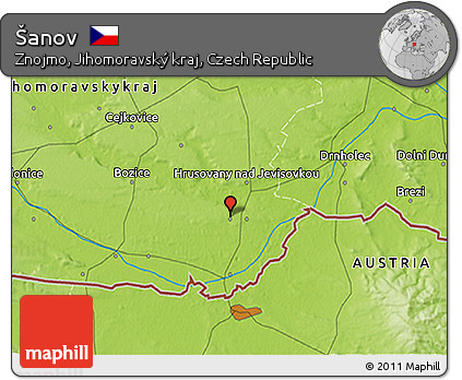 Physical 3D Map of Šanov