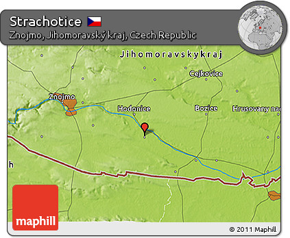 Physical 3D Map of Strachotice