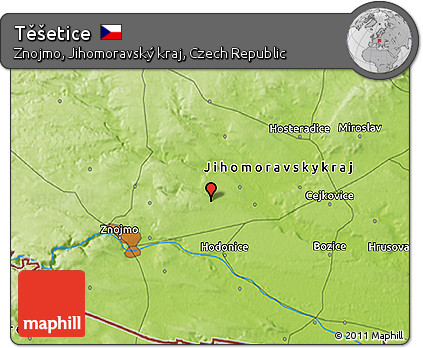 Physical 3D Map of Těšetice