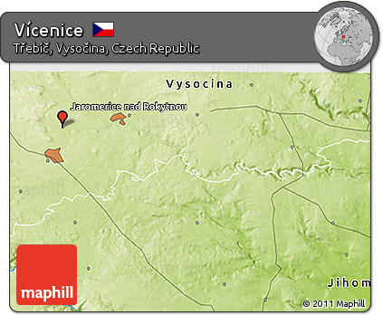 Physical 3D Map of Vícenice