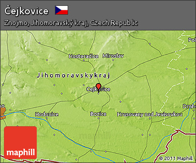 Physical 3D Map of Čejkovice