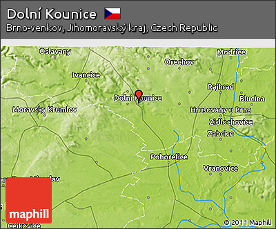 Physical 3D Map of Dolní Kounice
