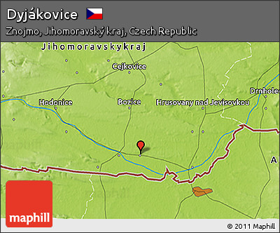 Physical 3D Map of Dyjákovice