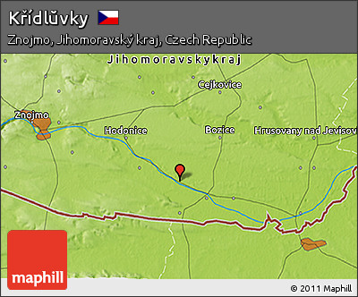 Physical 3D Map of Křídlŭvky