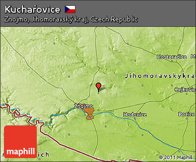 Physical 3D Map of Kuchařovice