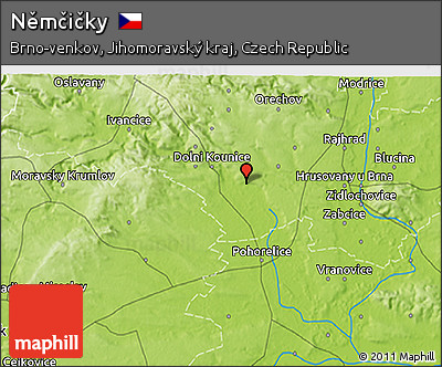 Physical 3D Map of Němčičky