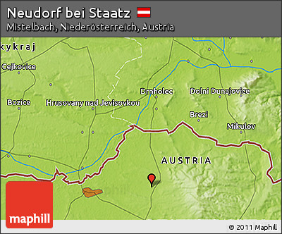 Physical 3D Map of Neudorf Bei Staatz