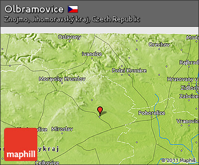 Physical 3D Map of Olbramovice
