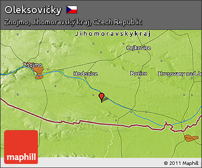 Physical 3D Map of Oleksovičky